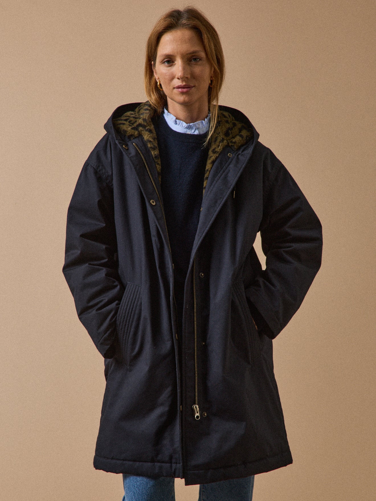 Women's mid-length parka with faux-fur lining - Cyrillus COM
