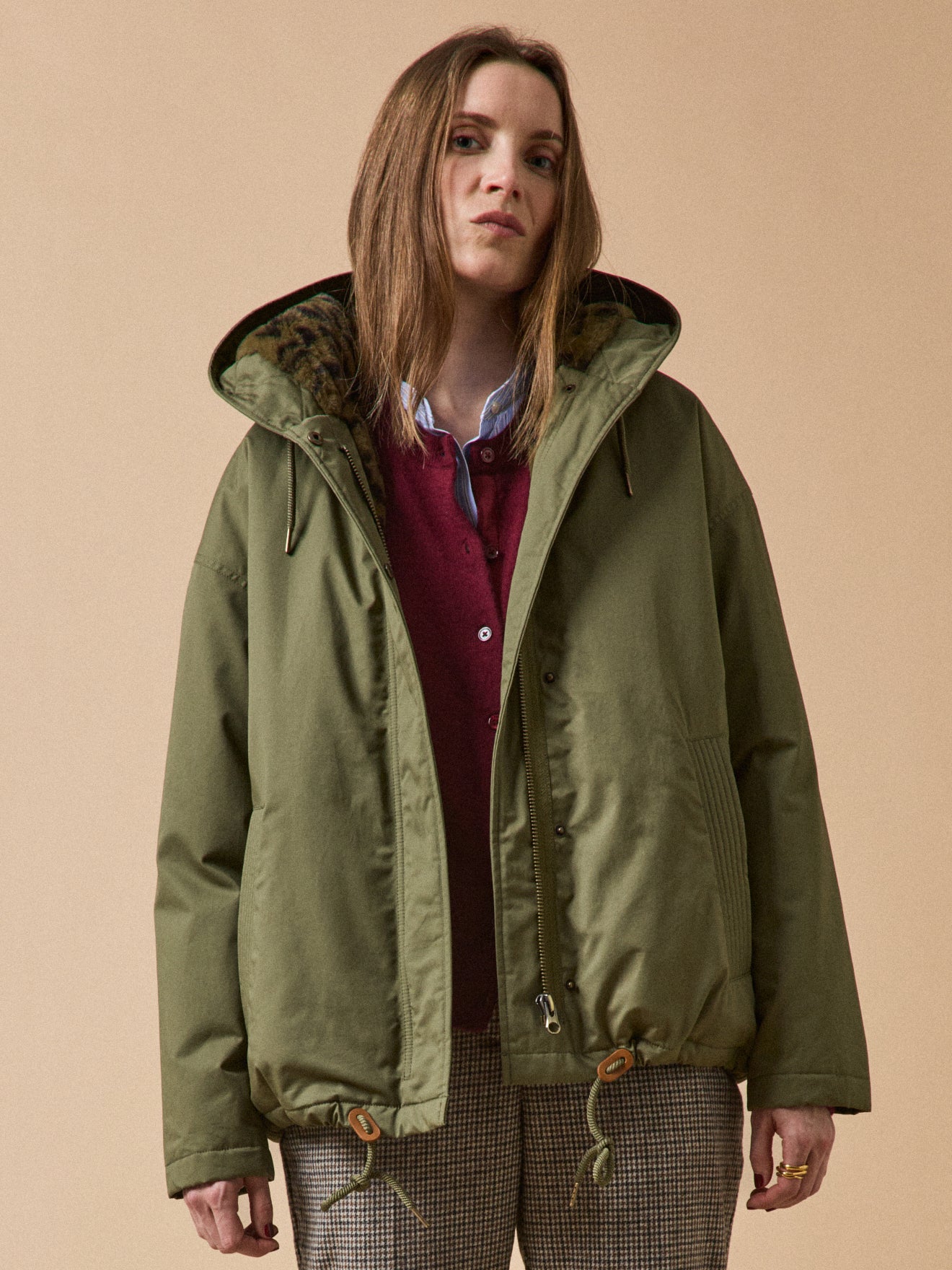 Parka Doublée Fourrure Laura Scott Taille 44/46 - Neuf Avec étiquettes, Couleur Kaki, Style Designer, Prix Avantageux