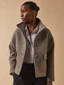 Manteau Court Femme En Laine Mélangée - Veste Ouverte Avec Poches - Collection Automne-hiver - 12