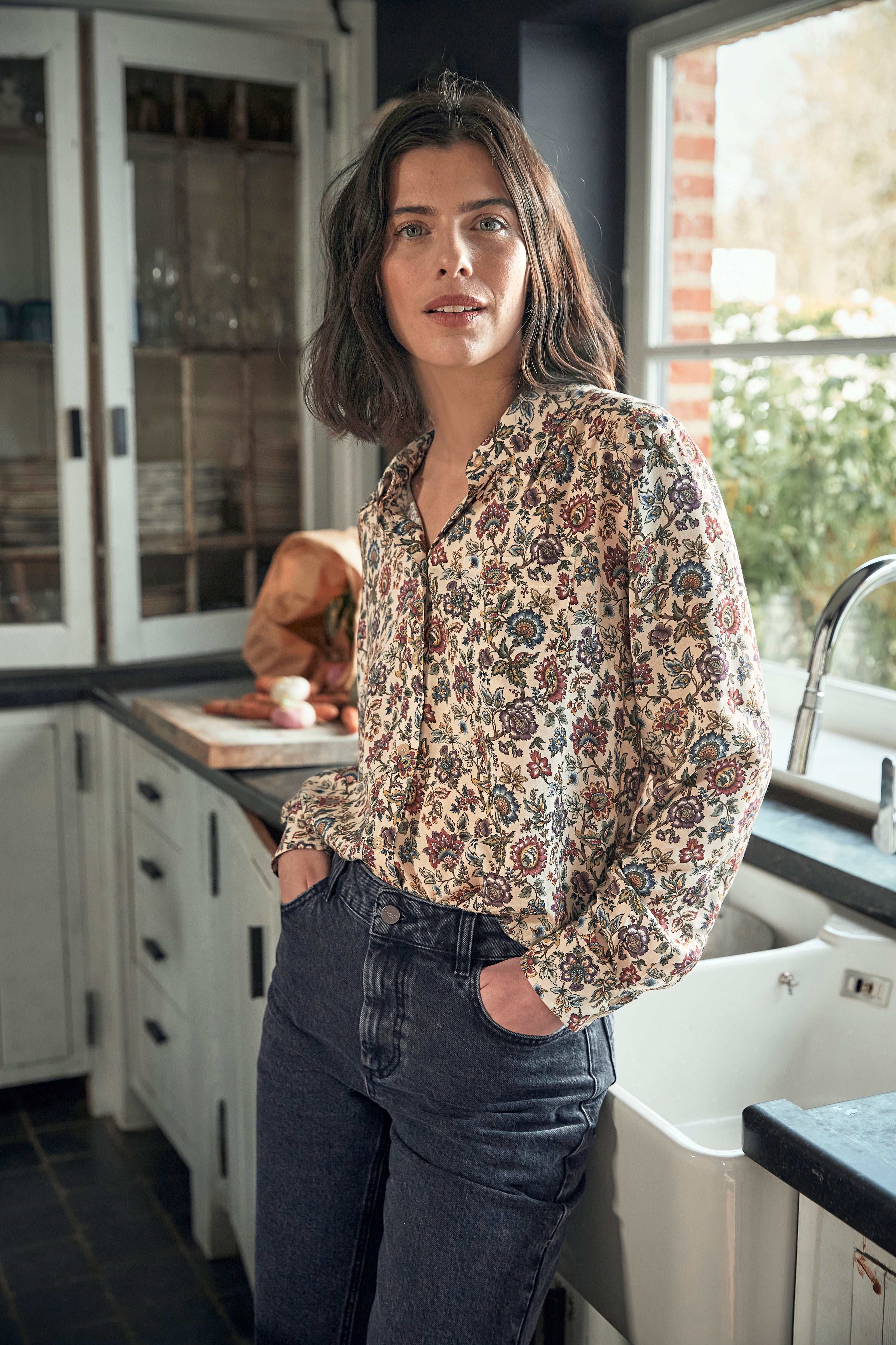 Women's Chintz Tree floral shirt made with Liberty fabric