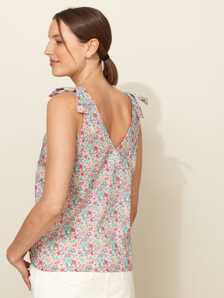 Women's Florence May motif sleeveles top. Made with Liberty fabric.
