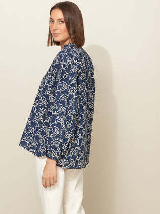 Women's Bella print organic cotton blouse