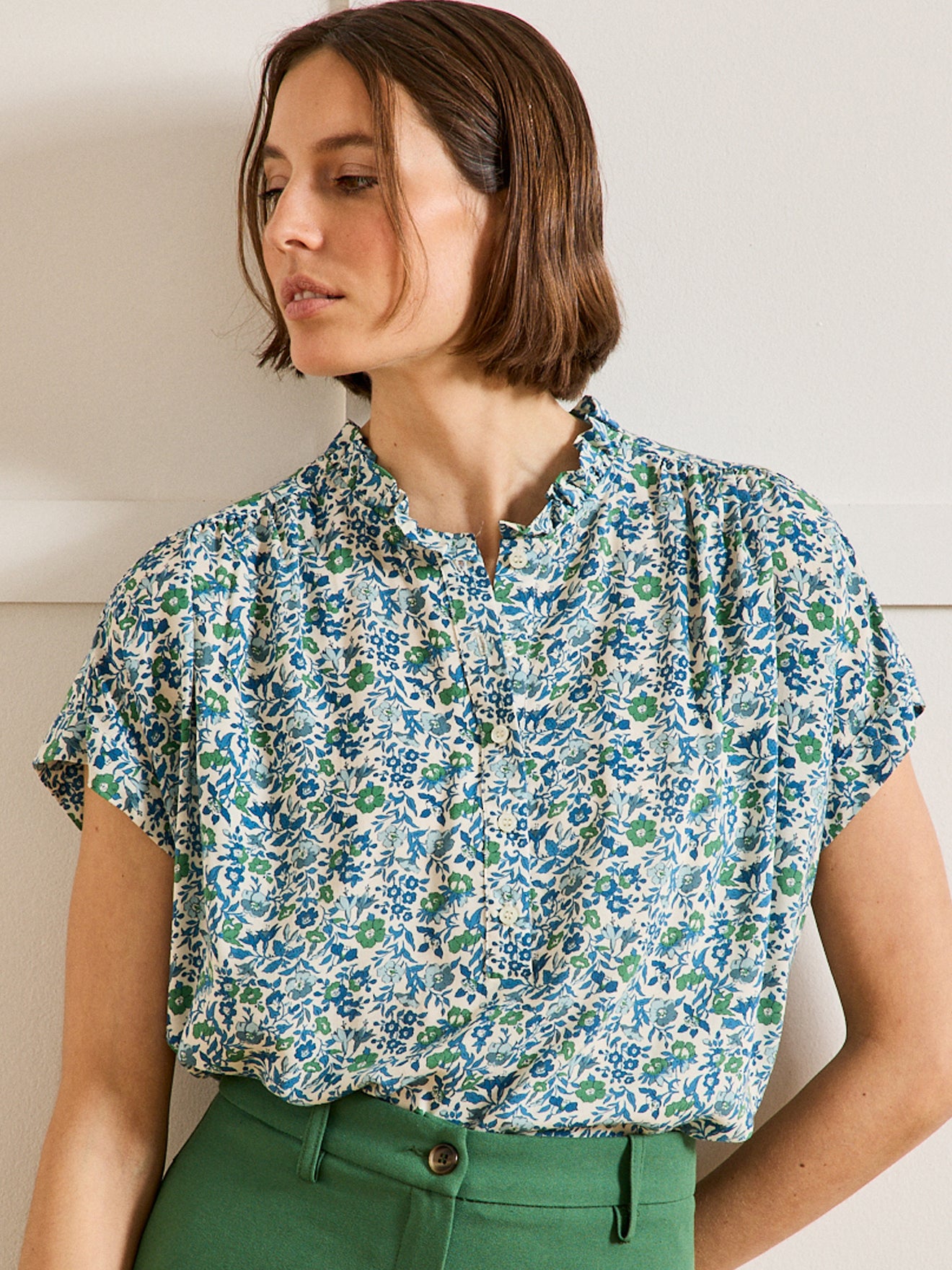 Cyrillus Blouse Femme Liberty Women's Mamie Motif Flowing Top Made