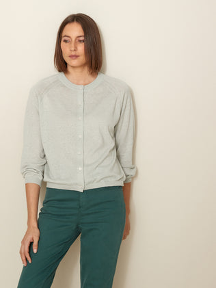 Women's cotton and linen cardigan