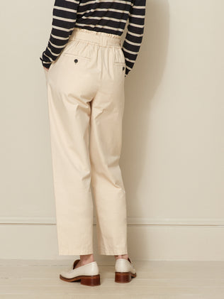 Women's Marie cotton and linen cargo trousers with belt