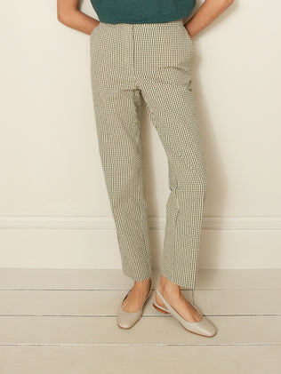 Women's gingham check cigarette trousers