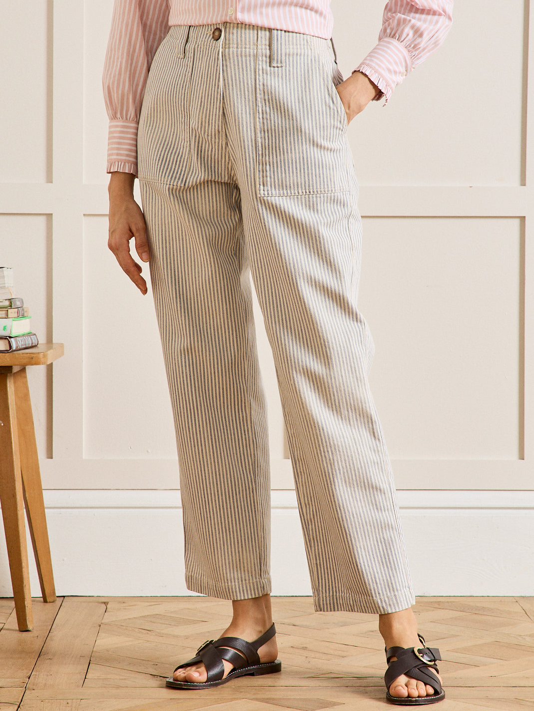 Pantalon décontracté rayé pour filles et grands enfants Pantalon décontracté rayé pour filles et grands enfants