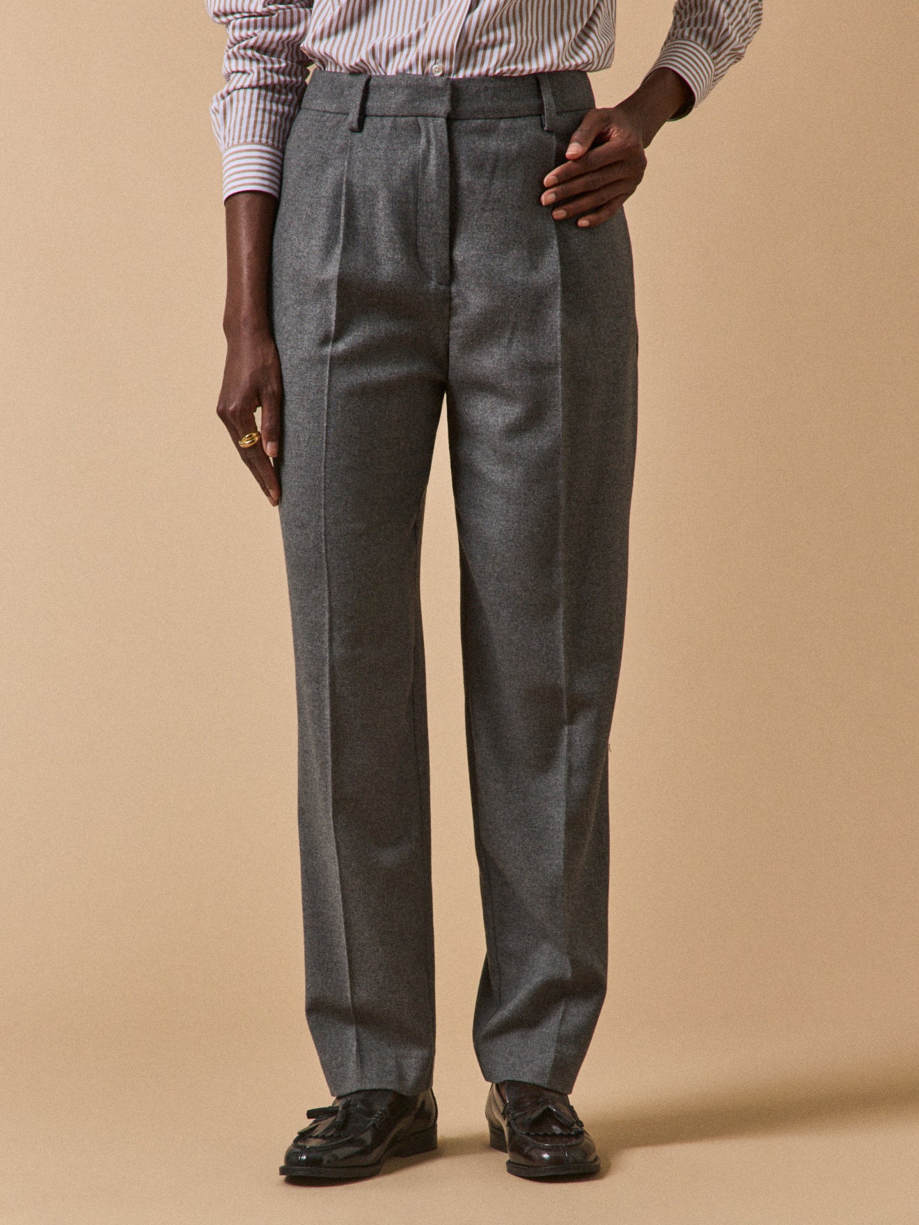 Cyrillus Pantalon Chino Gris Chiné