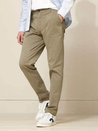 Men's carpenter trousers with elastic waistband