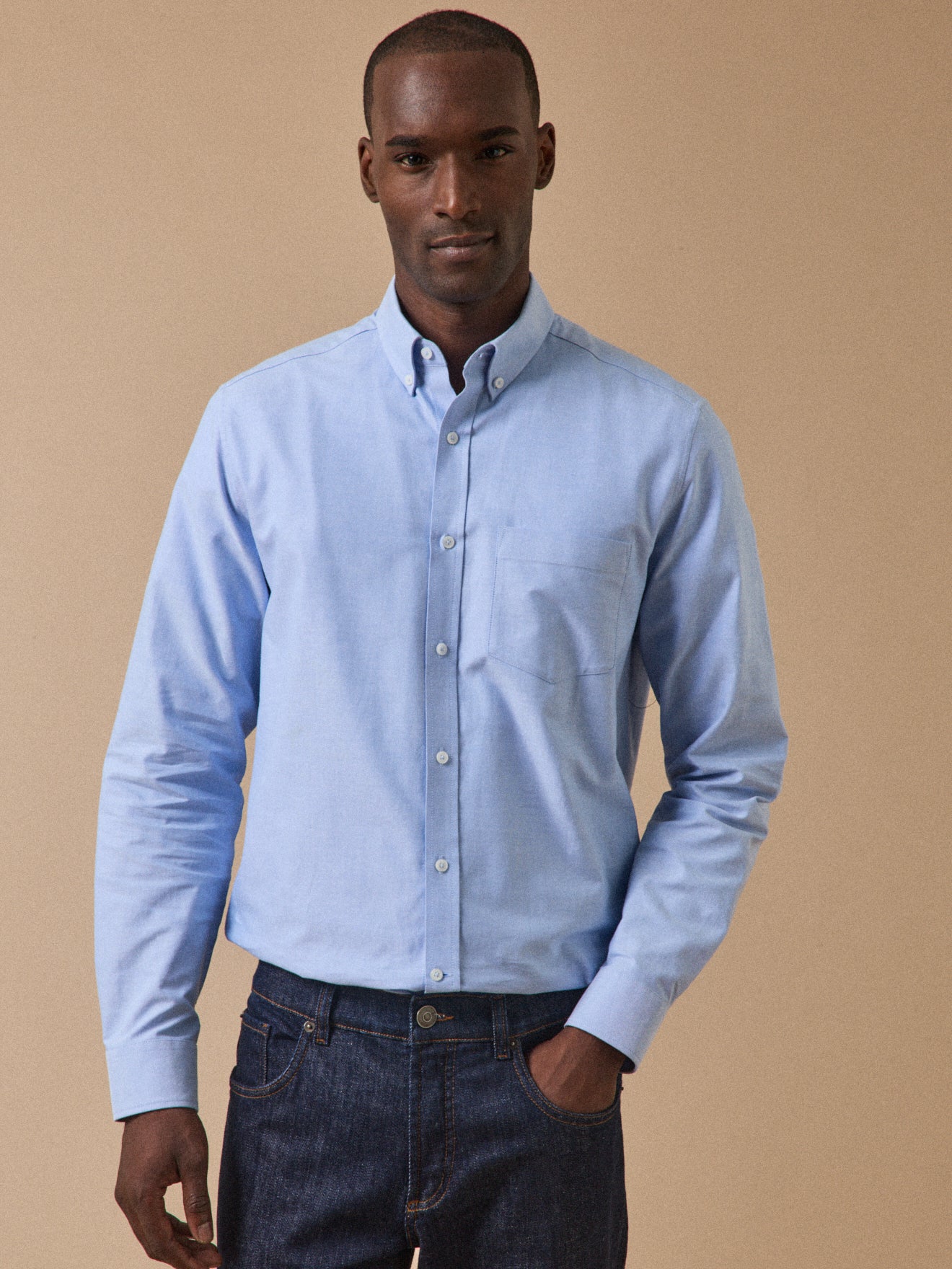Men's Oxford cloth shirt with contemporary style
