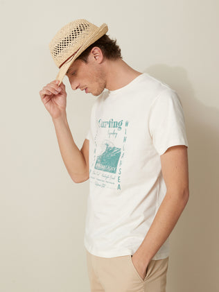 Men's organic cotton T-shirt with placed motif