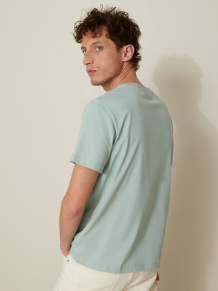 Men's plain embroidered organic cotton T-shirt