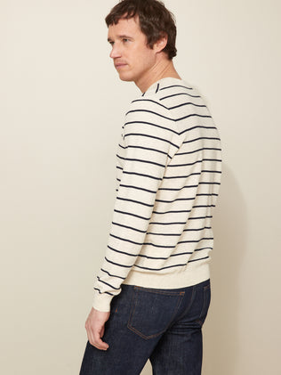 Men's stripe round neck sweater
