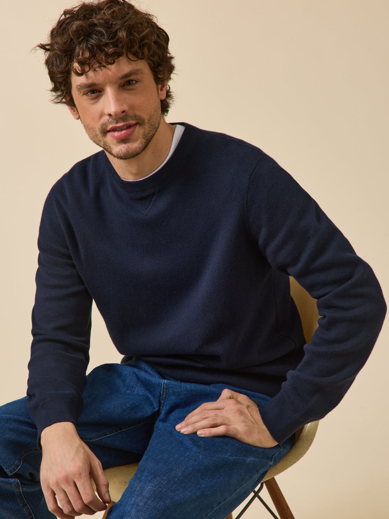 Men's cotton and cashmere sweatshirt-style sweater Cyrillus COM