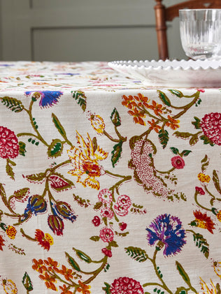 Indian floral cotton tablecloth