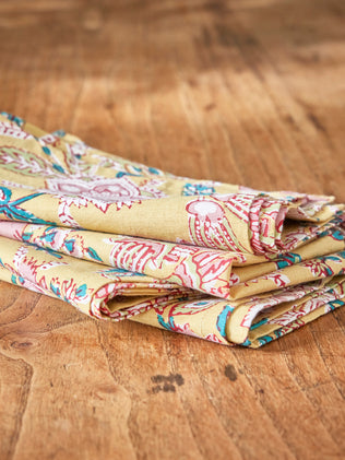 Pack of 4 Indian floral napkins