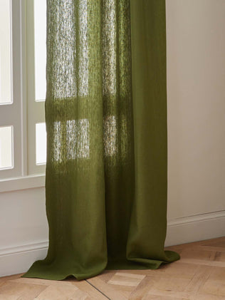 Ruffled linen curtain