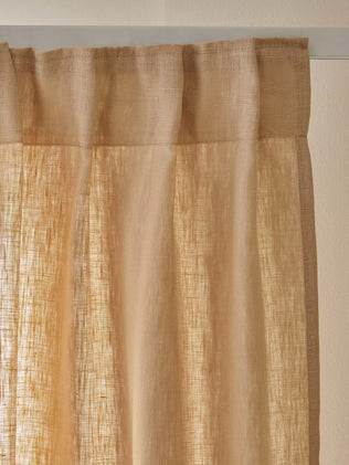 Ruffled linen curtain