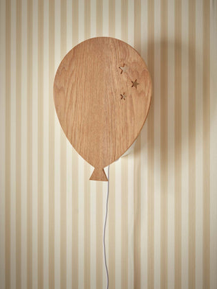 Wooden balloon wall lamp