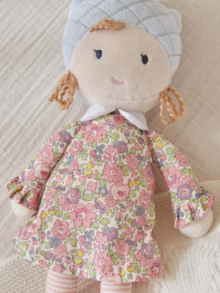 Doll made with velvet and Liberty fabric