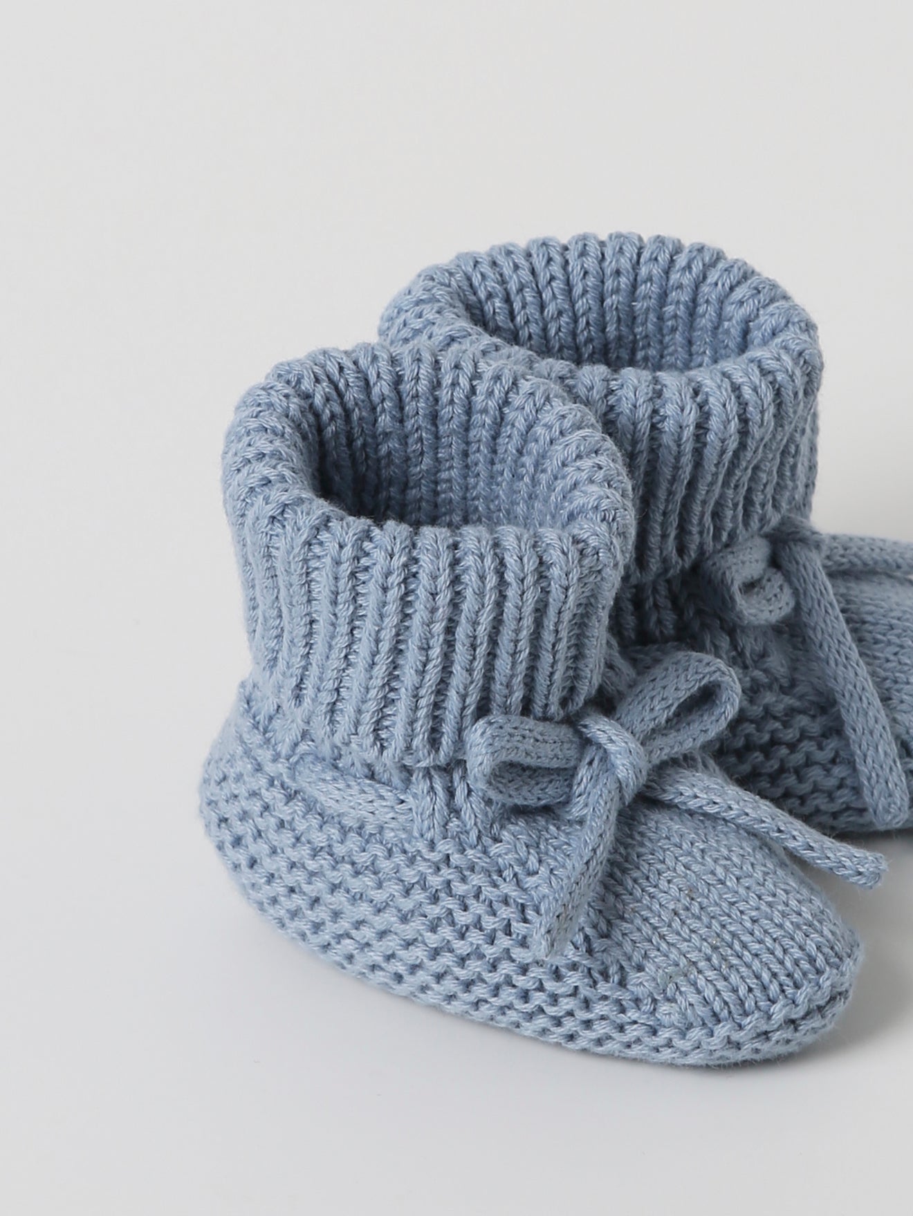 Chaussons naissance bébé bleu coton bio Wooly Organic - ELO is BIO