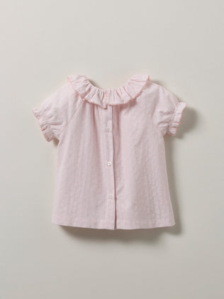 Baby's blouse with ruffled collar