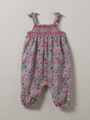 Baby's dungarees made with Liberty fabric