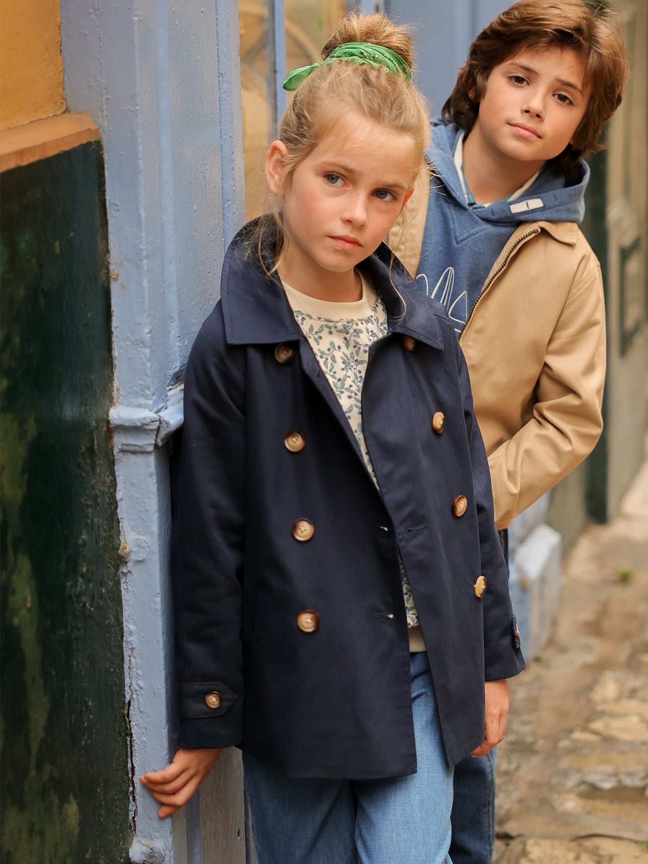 Trench Coat Girl Outerwear Jacket Girl's Short Trench Coat