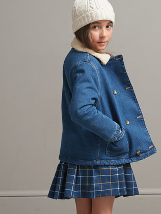 Girl's sherpa-lined jeans jacket