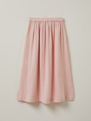 Girl's long skirt in a double gauze cotton