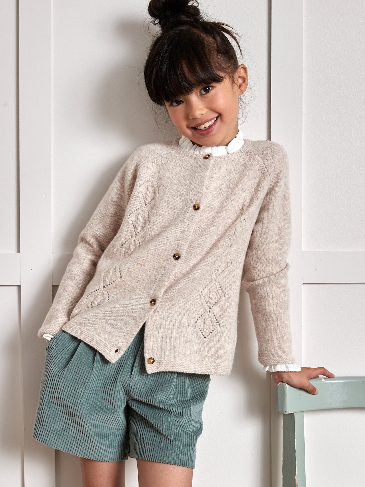 Girl's Merino wool cardigan