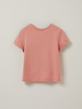 Girl's organic cotton T-shirt with letters made with Liberty fabric