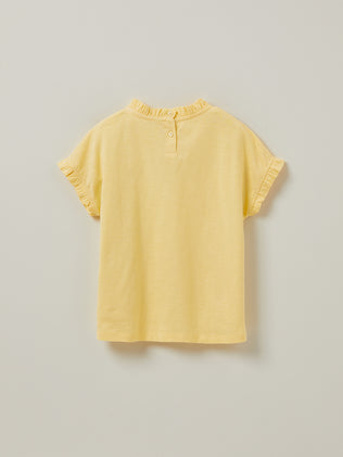 Girl's organic cotton T-shirt with ruffles