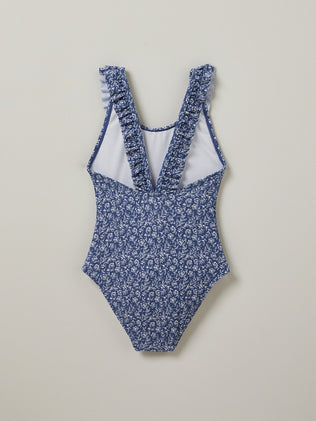 Girl's 1-piece floral swimsuit