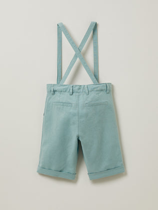 Boy's linen/cotton formal Bermuda shorts