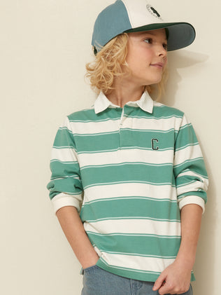 Boy's stripe organic cotton rugby shirt