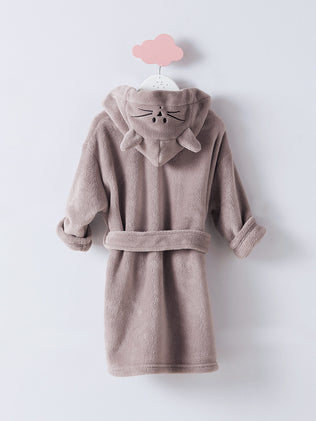 Child's fleece dressing gown with cat features