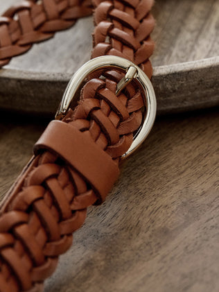 Women's braided leather belt