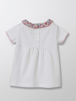 Baby's T-shirt with Clarisse floral print collar