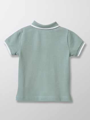 Baby's piqu� knit organic cotton polo shirt