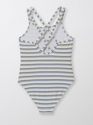 Girl's 1-piece striped swimsuit