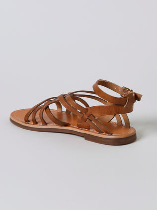 Girl's leather sandals with multiple straps