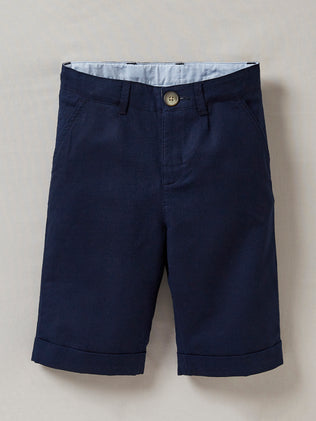 Boy's linen/cotton formal Bermuda shorts