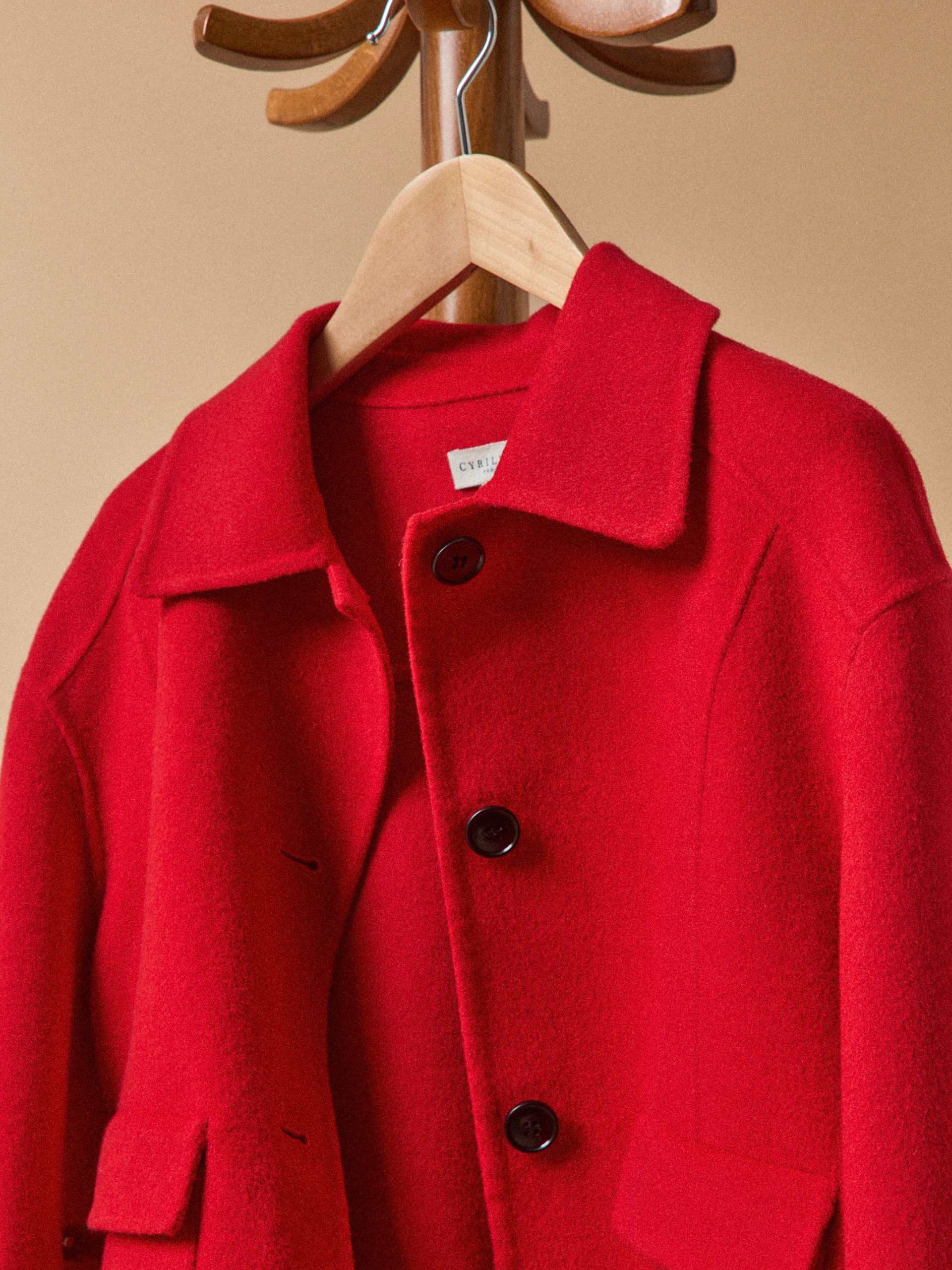 Women's double-sided woolen button jacket