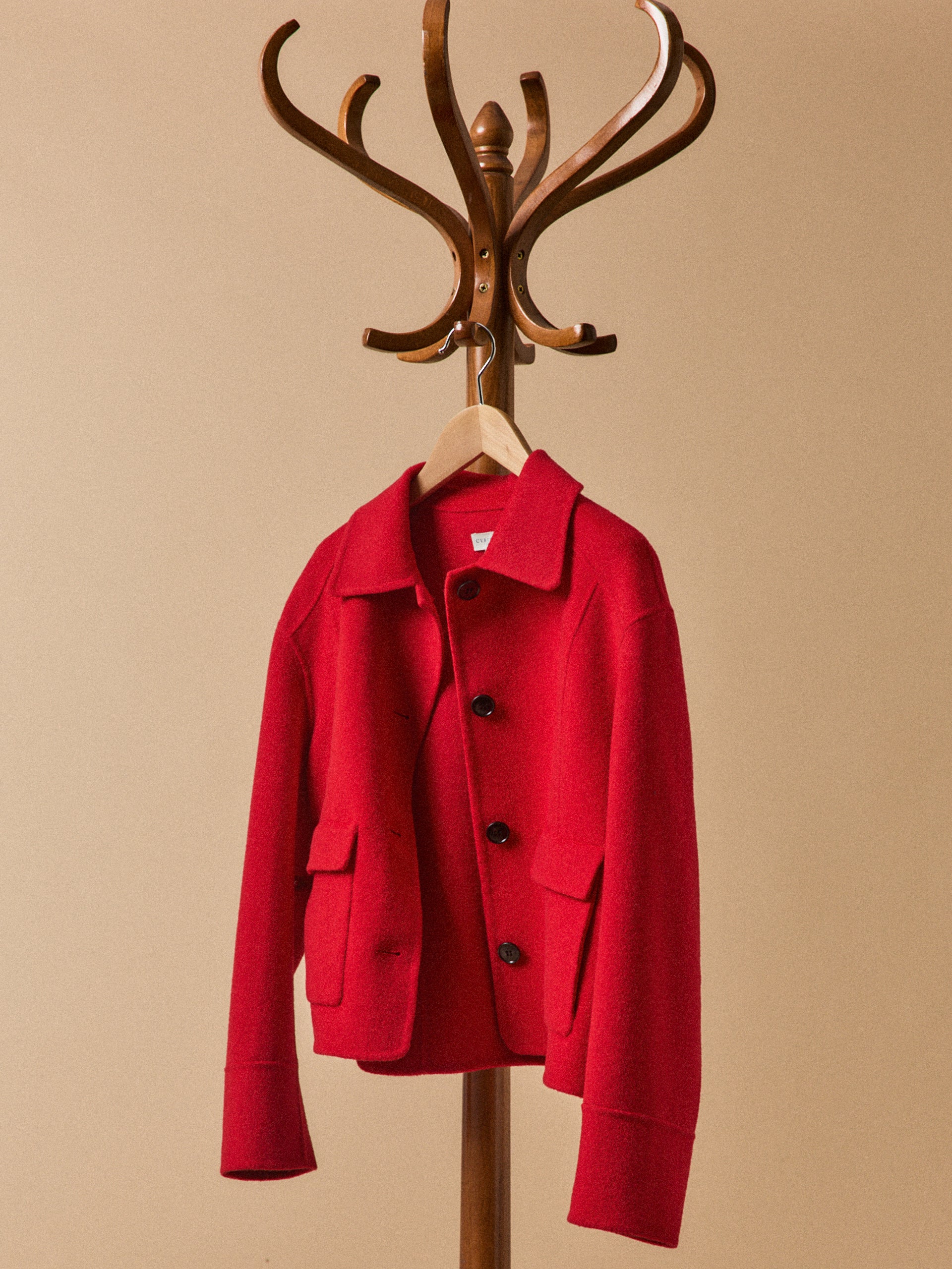 Women's double-sided woolen button jacket