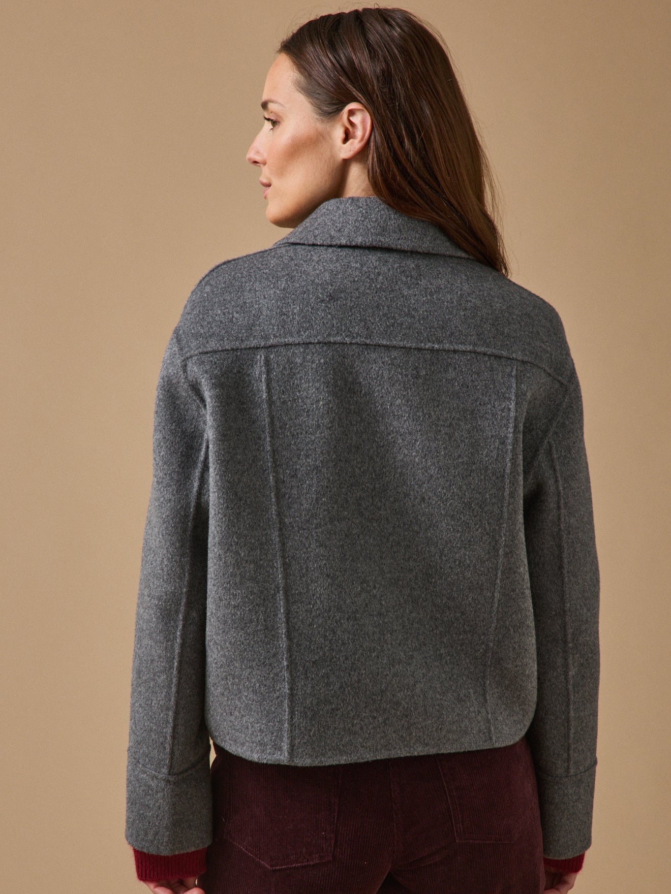 Women's double-sided woolen button jacket
