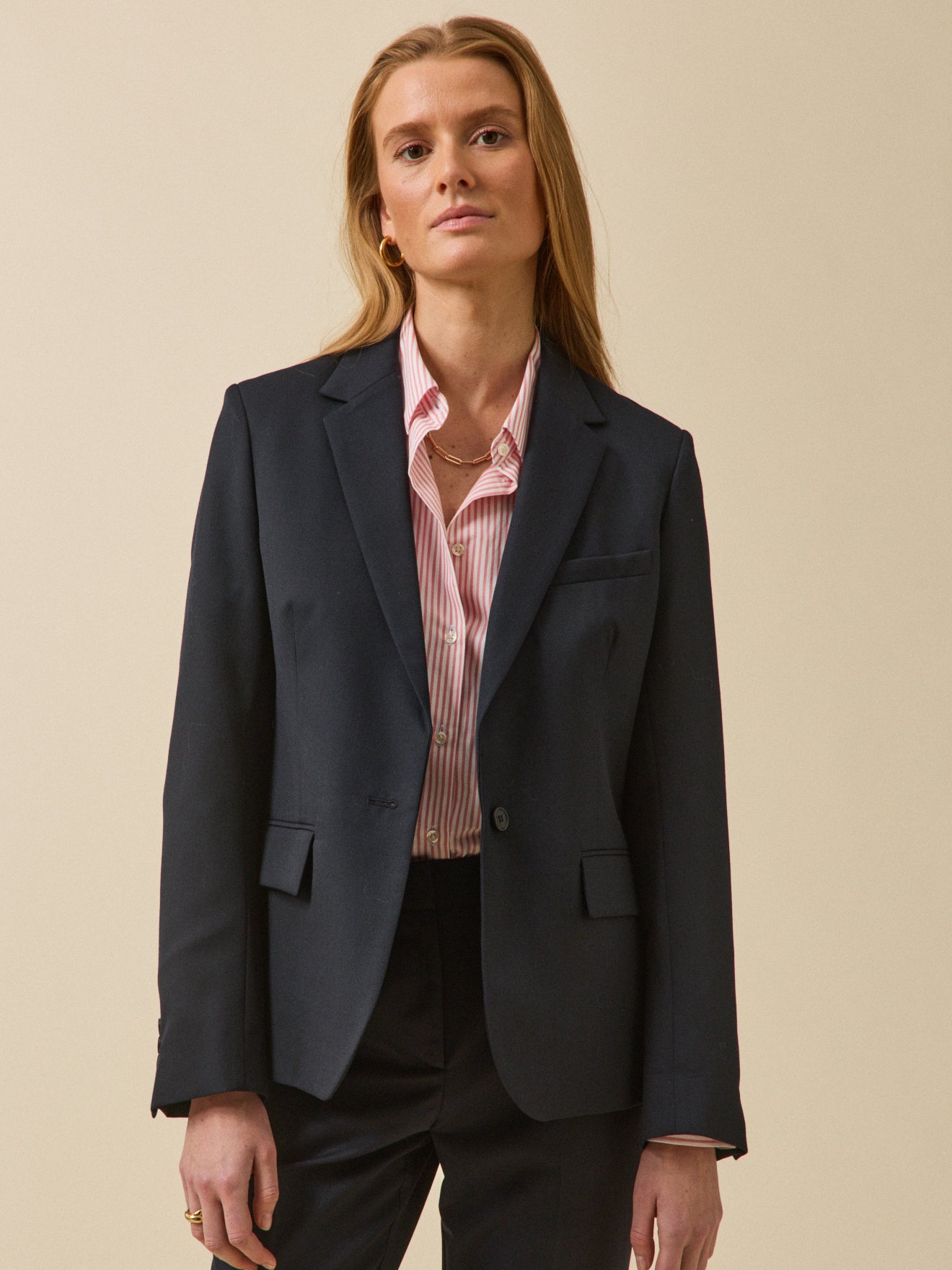 Women's plain woollen suit jacket