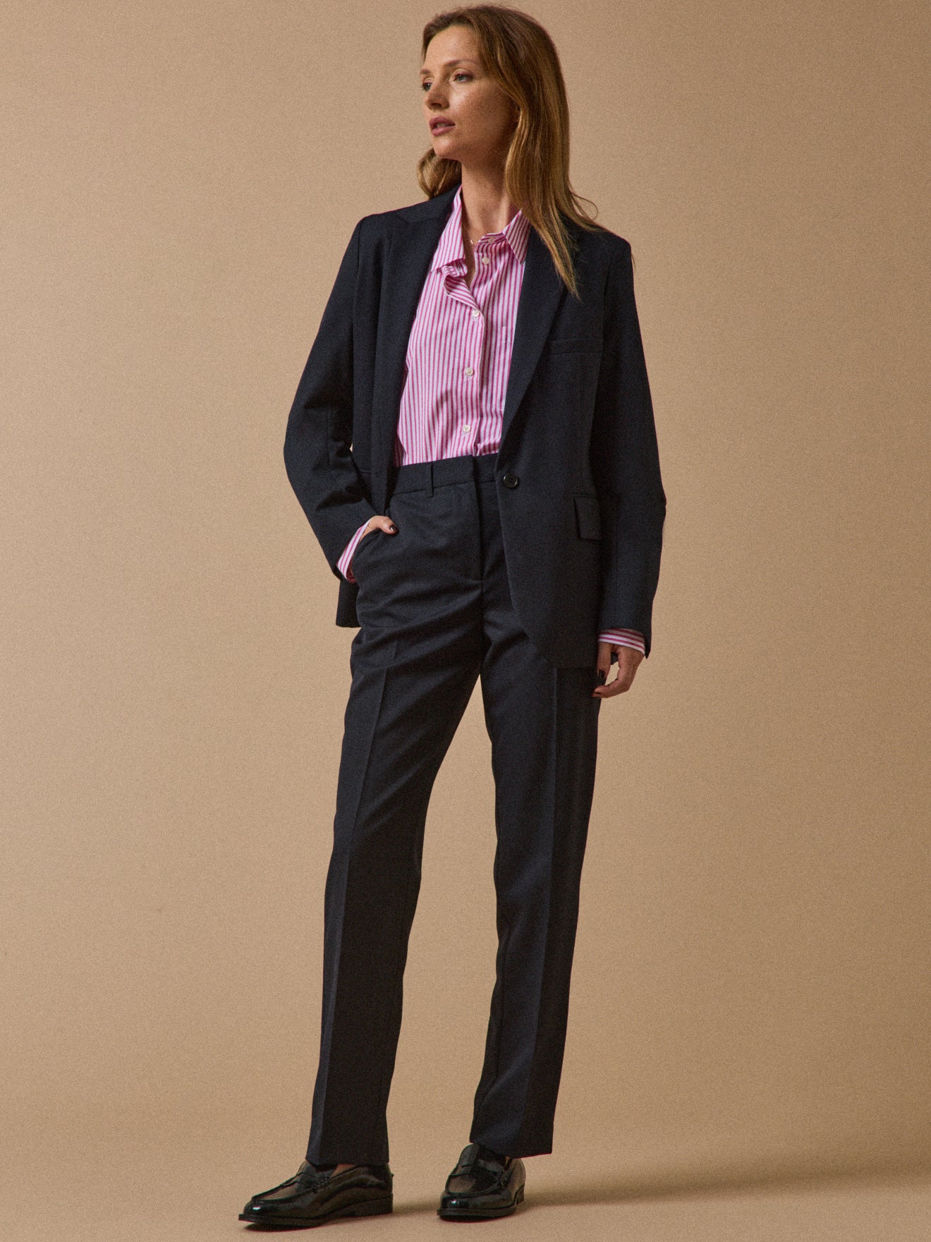 Veste tailleur lainage uni femme