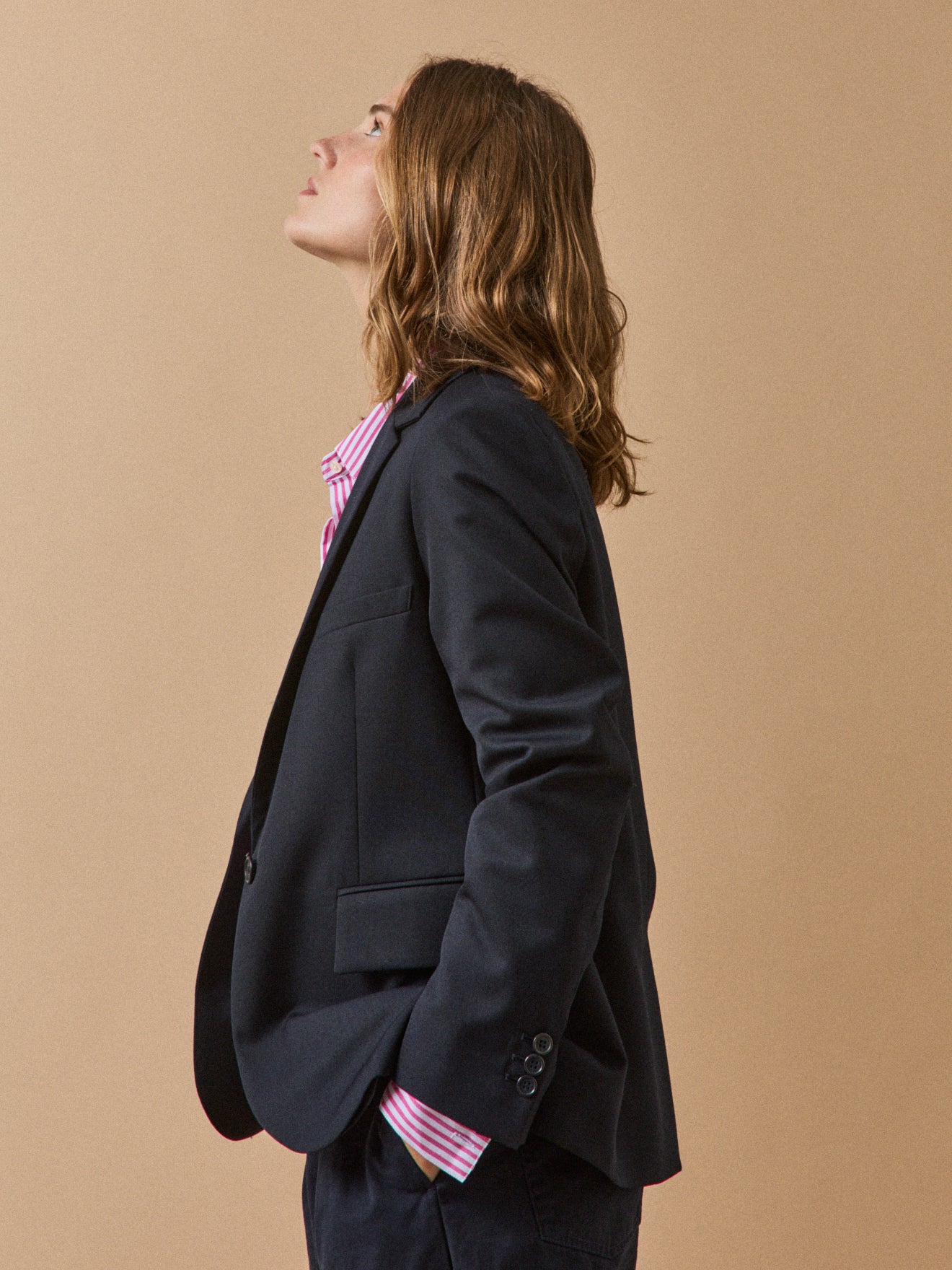 Veste tailleur lainage uni femme