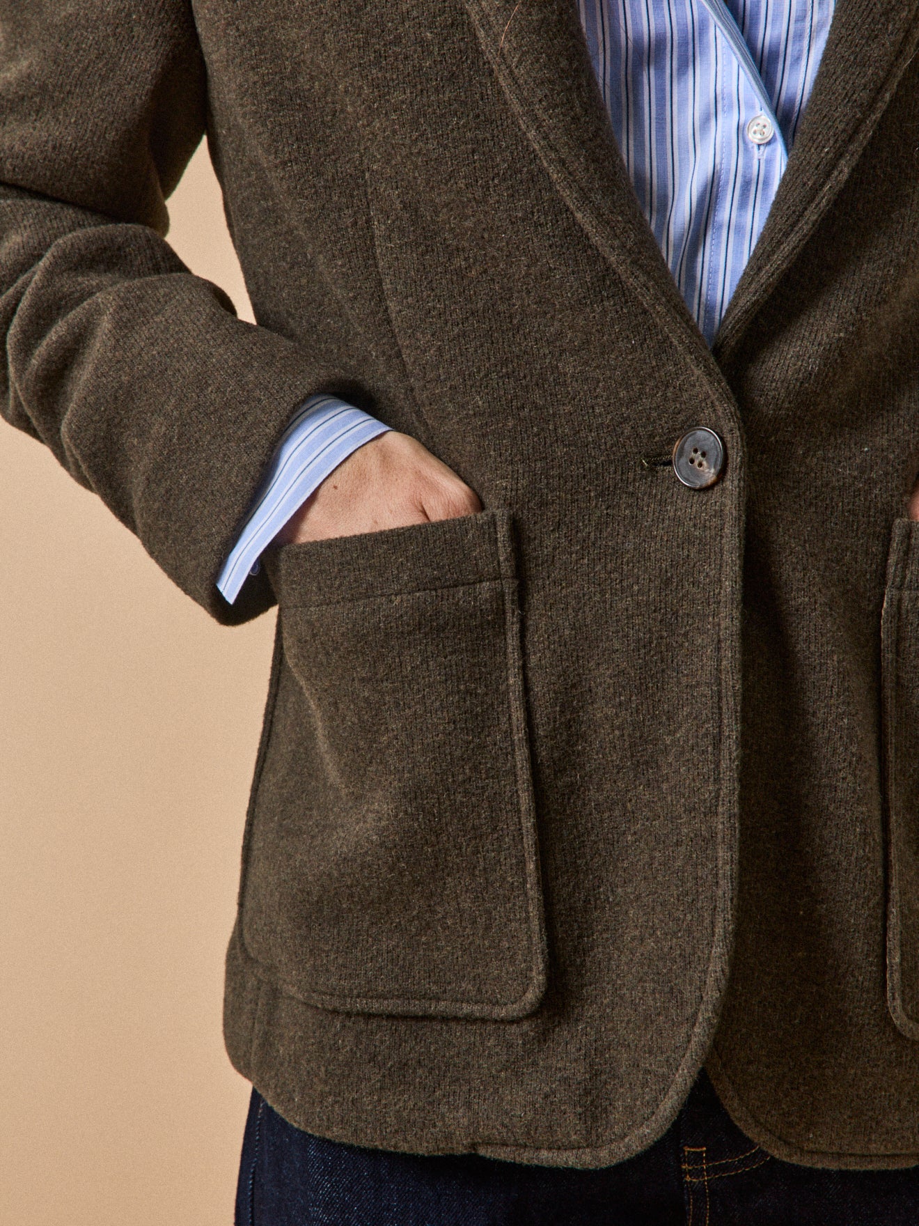 Veste tailleur maille souple unie femme